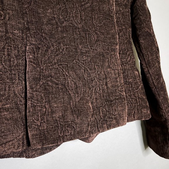 Hot Kiss Deep Brown Jacket With Texture and Pattern Size Small - Picture 7 of 11